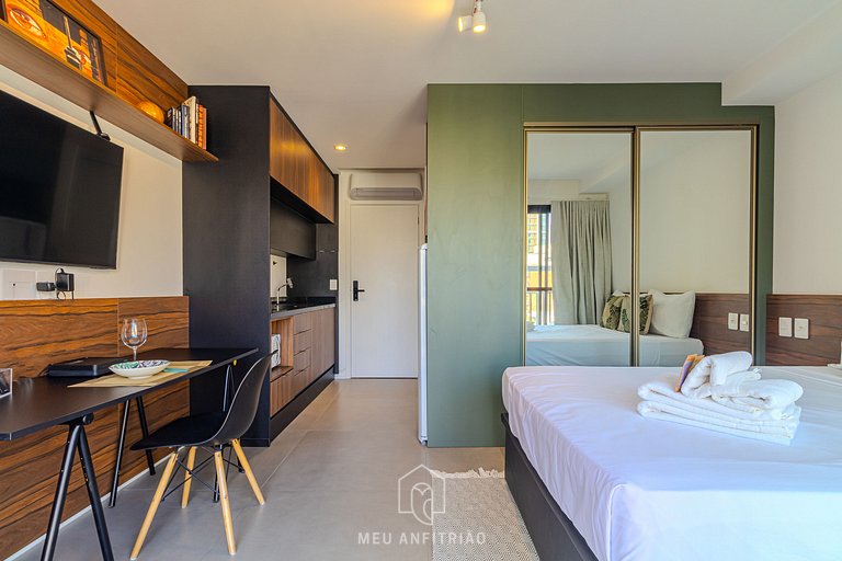 Studio for 2, balcony, leisure 200m from subway