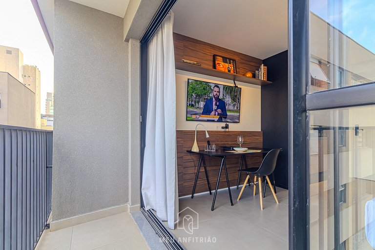 Studio for 2, balcony, leisure 200m from subway