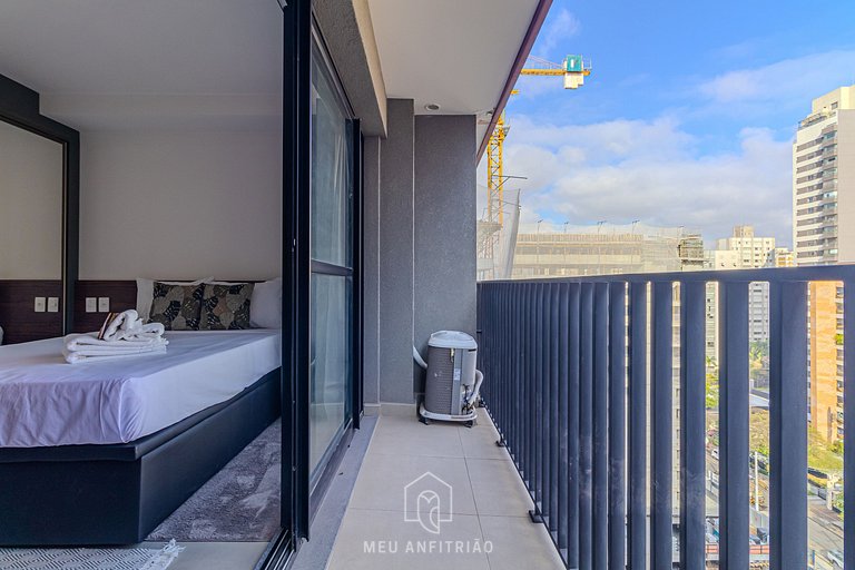 Studio for 2, balcony, leisure 200m from subway