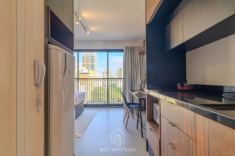 Studio for 2, balcony, leisure 200m from subway