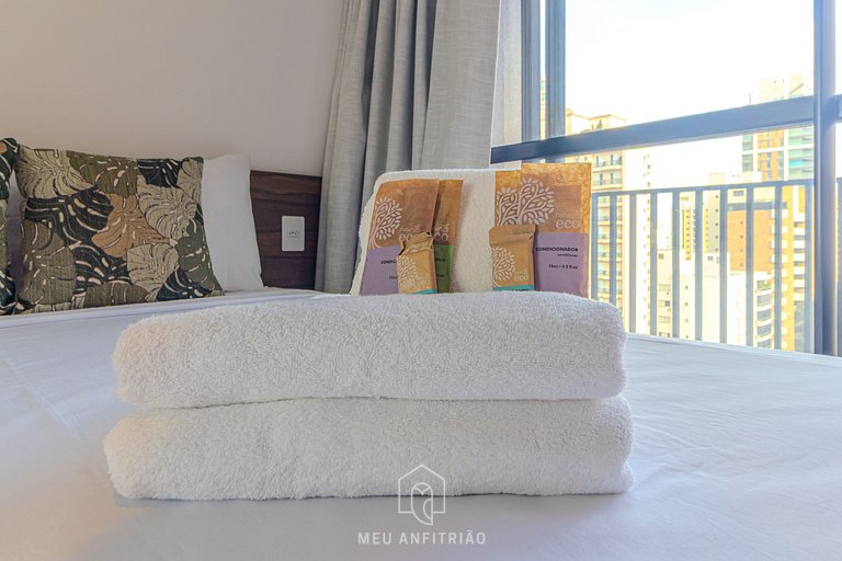 Studio for 2, balcony, leisure 200m from subway