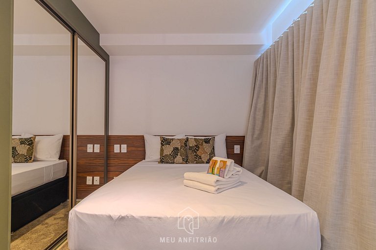 Studio for 2, balcony, leisure 200m from subway