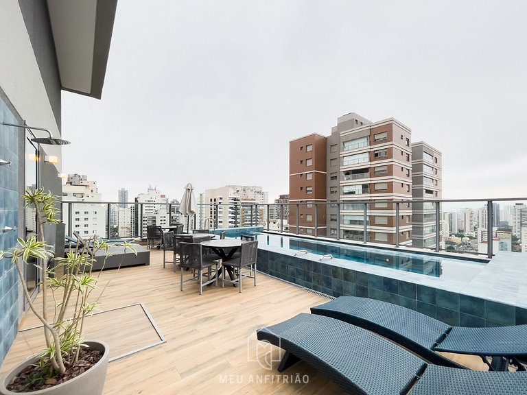 Balcony & complete leisure 1km from Allianz Parque