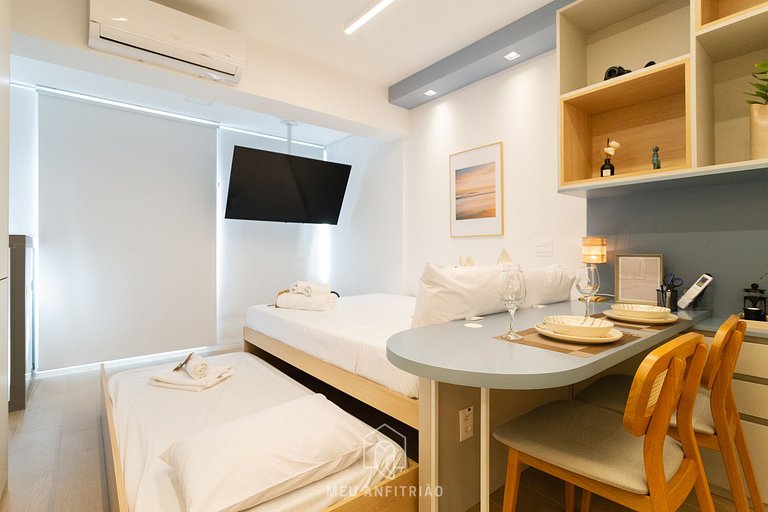 Studio p/2, piscina, academia a 500m do metrô