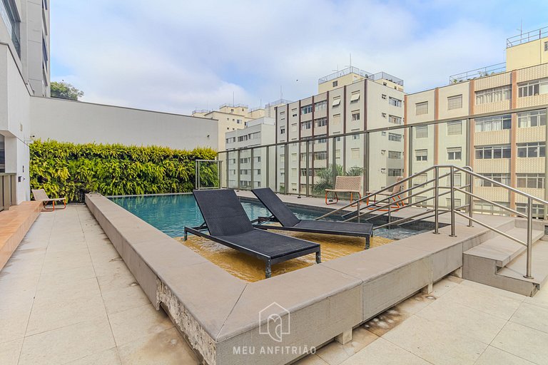 Studio p/ 2, varanda a 400m do metrô Vila Madalena