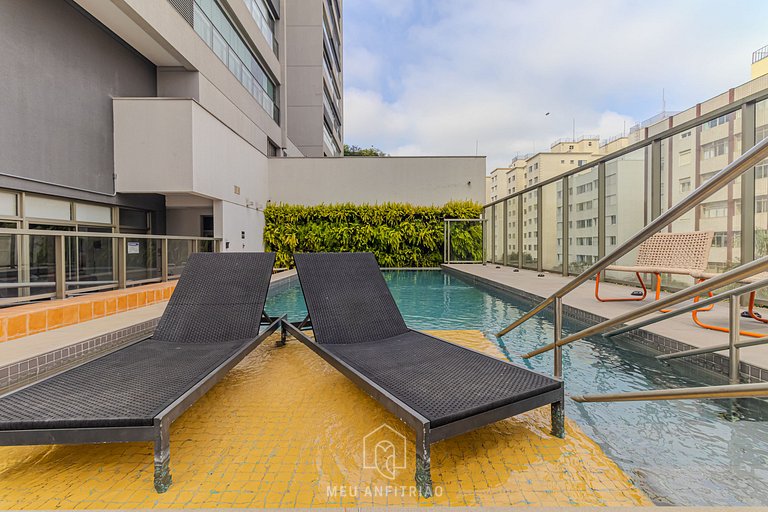 Studio p/ 2, varanda a 400m do metrô Vila Madalena