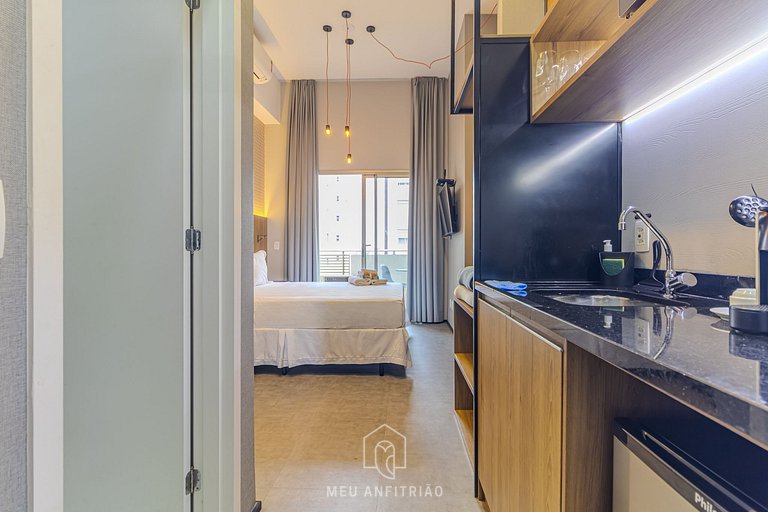 Studio for 2, balcony 400m of Vila Madalena subway