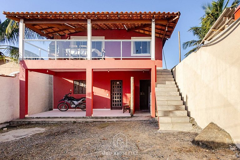 House with charcoal barbecue 1km from Curral beach