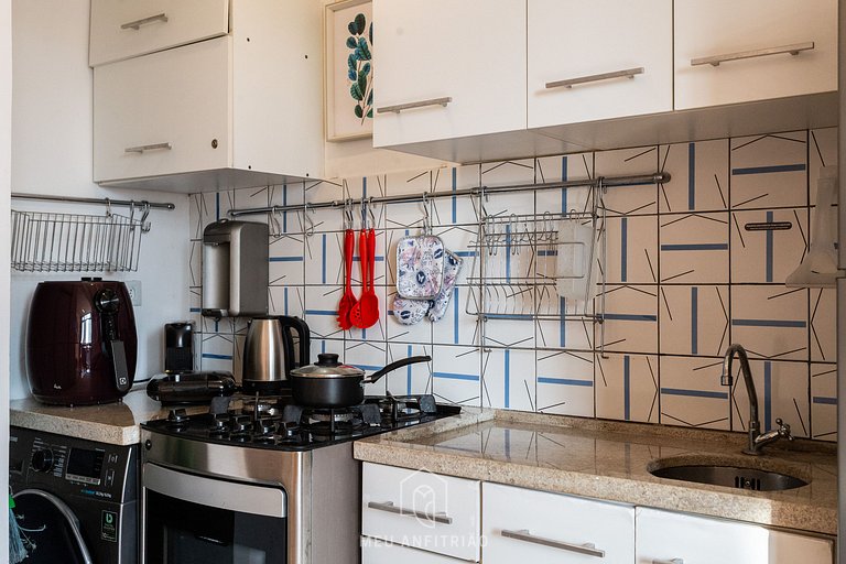 Studio con TV, aire acondicionado cerca Faria Lima