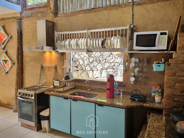 Barbecue and garage 500m from Perequê Beach