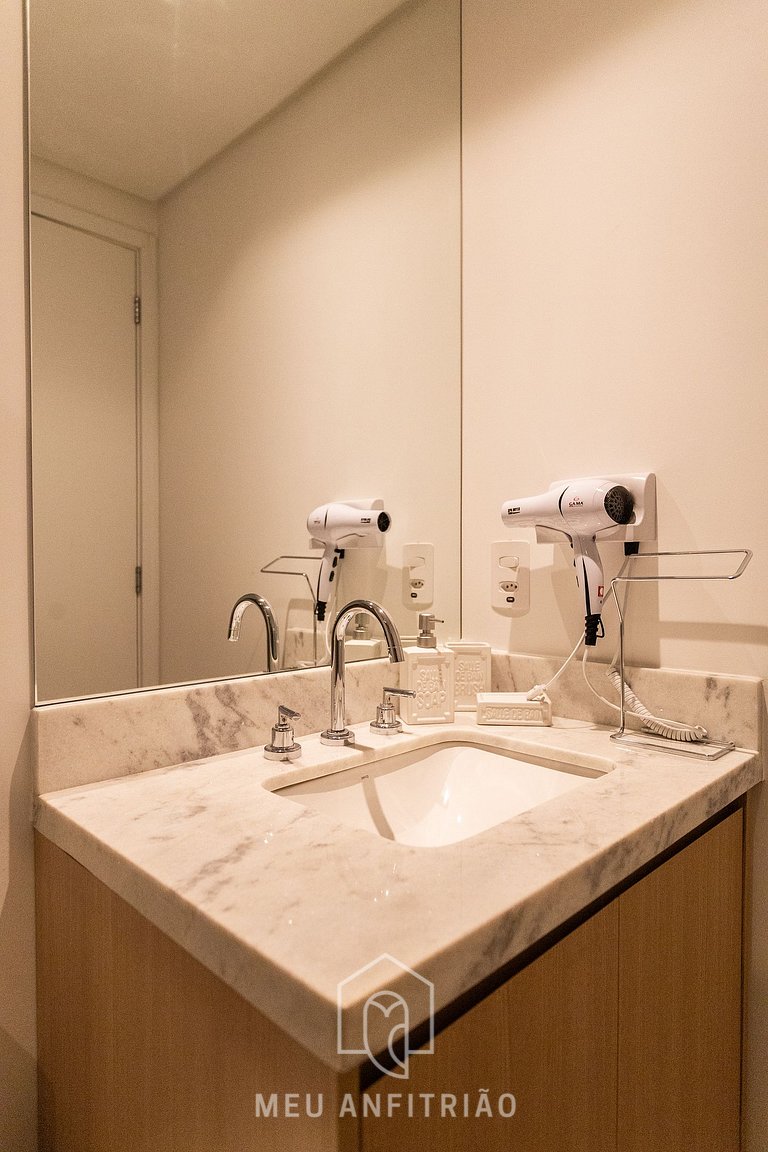 Studio c/ varanda, piscina e academia no Brooklin