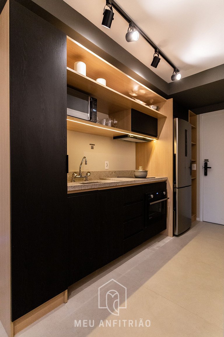 Studio c/ varanda, piscina e academia no Brooklin