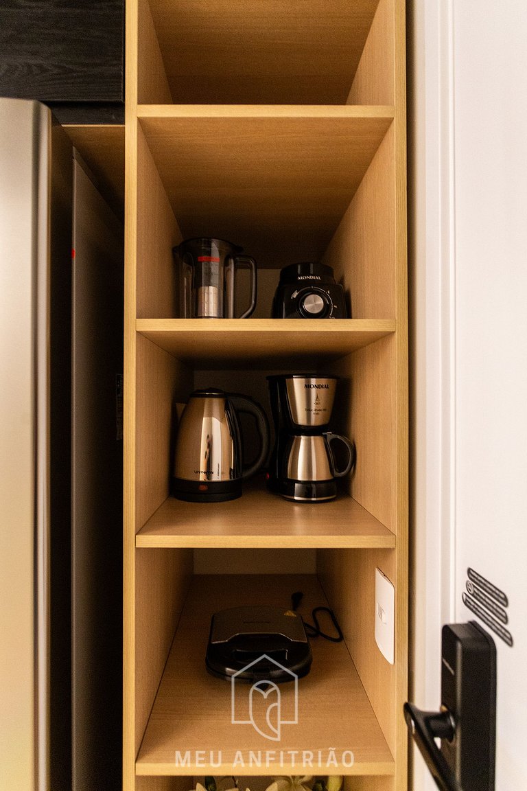 Studio c/ varanda, piscina e academia no Brooklin