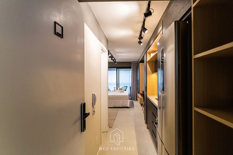 Studio c/ varanda, piscina e academia no Brooklin