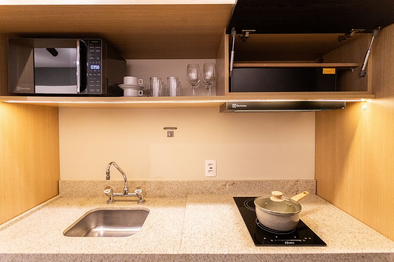 Studio c/ varanda, piscina e academia no Brooklin