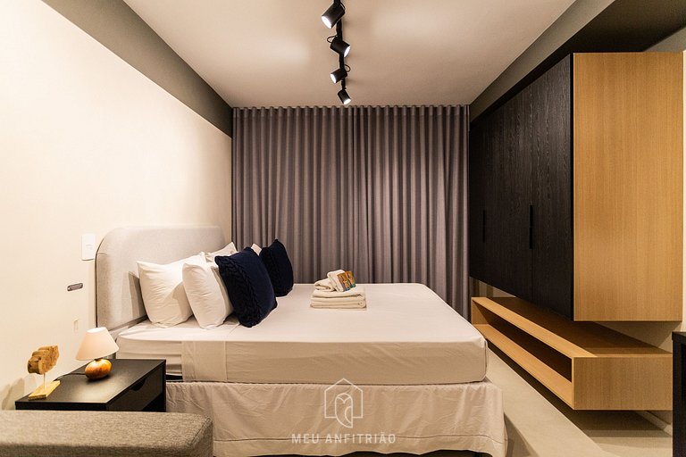 Studio c/ varanda, piscina e academia no Brooklin