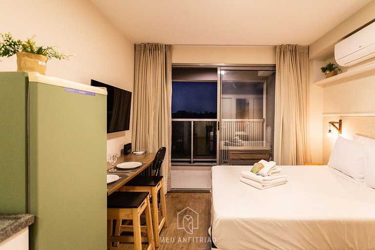 Studio for 2, balcony & leisure, 400m from subway