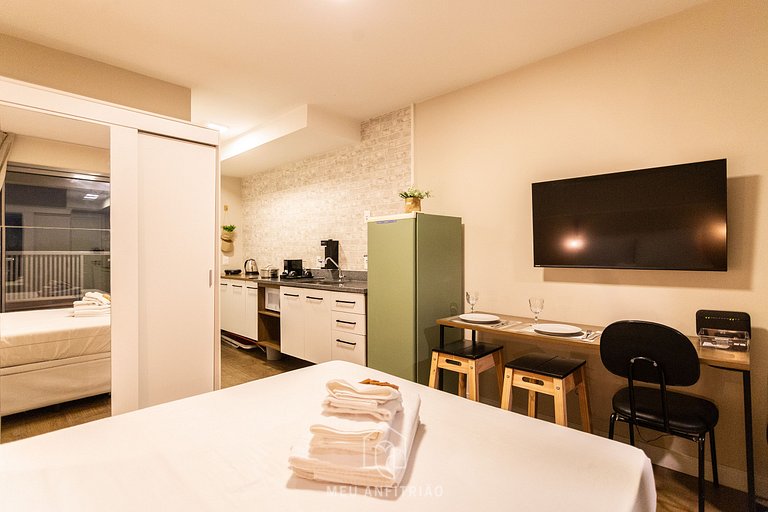 Studio for 2, balcony & leisure, 400m from subway