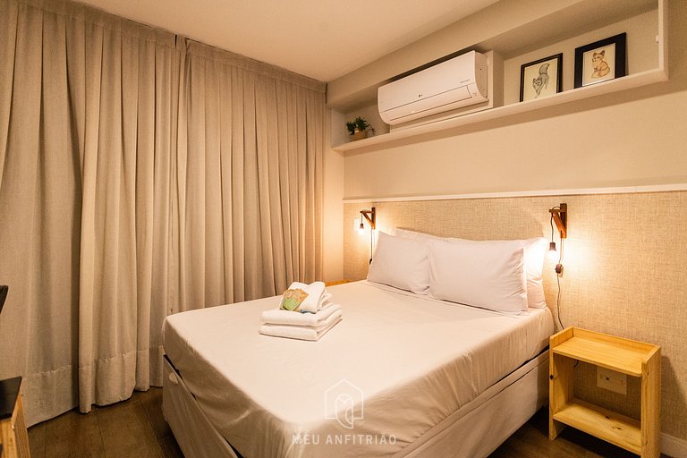 Studio for 2, balcony & leisure, 400m from subway