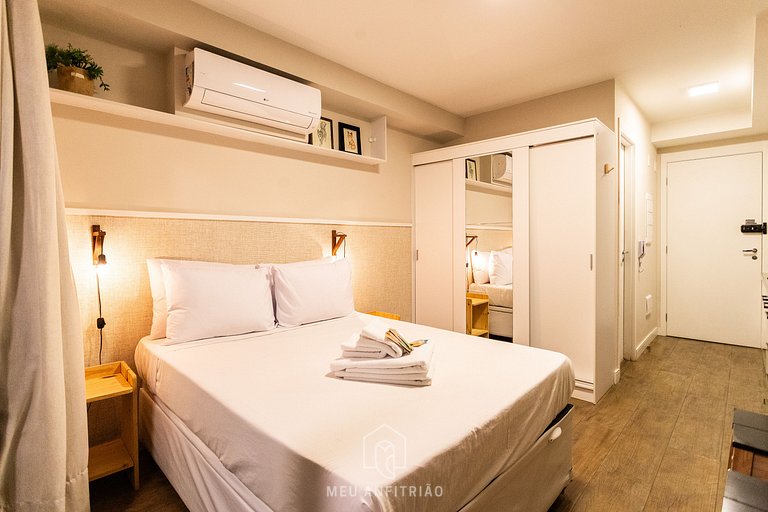 Studio for 2, balcony & leisure, 400m from subway