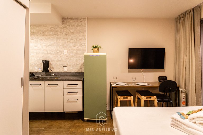 Studio for 2, balcony & leisure, 400m from subway