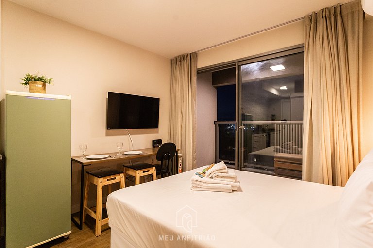 Studio for 2, balcony & leisure, 400m from subway