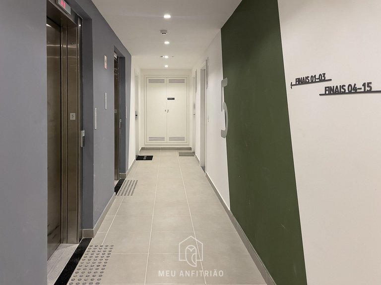 Estudio p/ 2 em prédio novo y recém-inaugurado