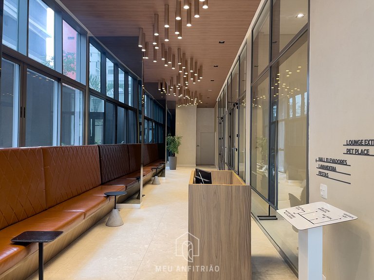 Estudio p/ 2 em prédio novo y recém-inaugurado