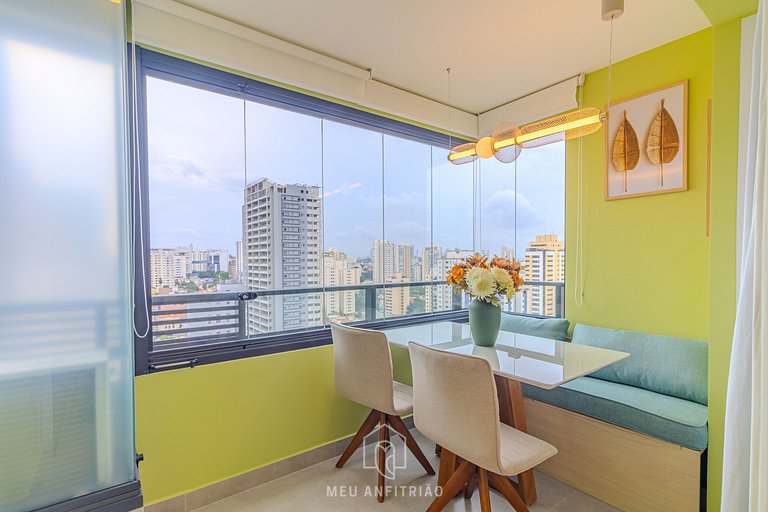 Studio w/ balcony & leisure, near Allianz Parque