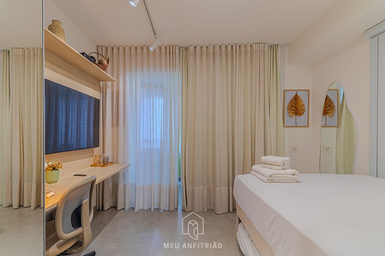 Studio w/ balcony & leisure, near Allianz Parque