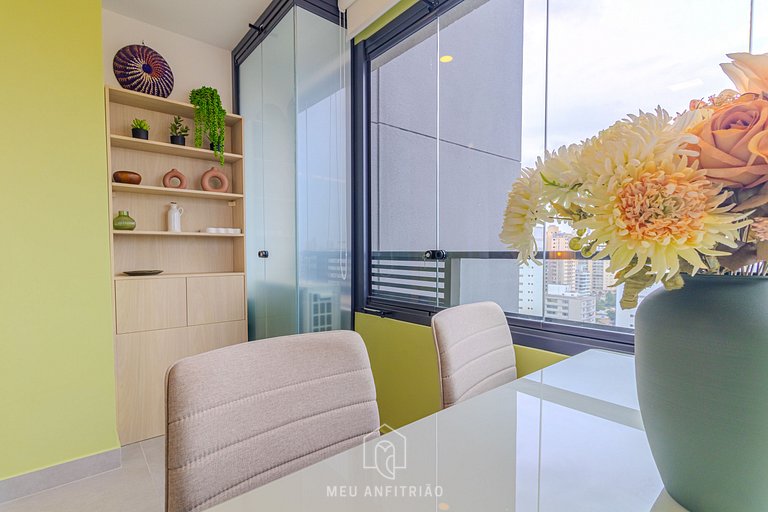 Studio w/ balcony & leisure, near Allianz Parque