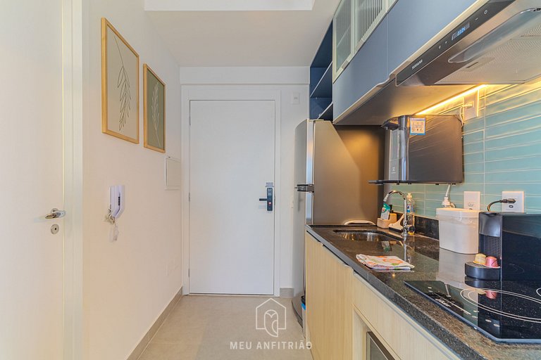 Studio w/ balcony & leisure, near Allianz Parque