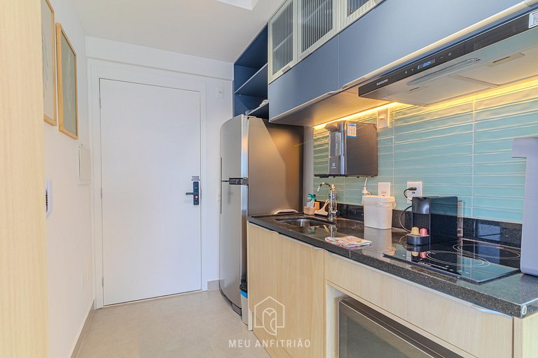 Studio w/ balcony & leisure, near Allianz Parque