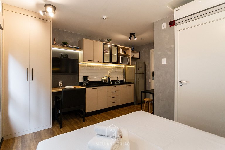 Studio p/2, cama queen, próximo à Av. Paulista