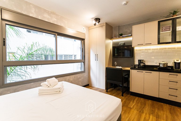 Studio p/2, cama queen, próximo à Av. Paulista