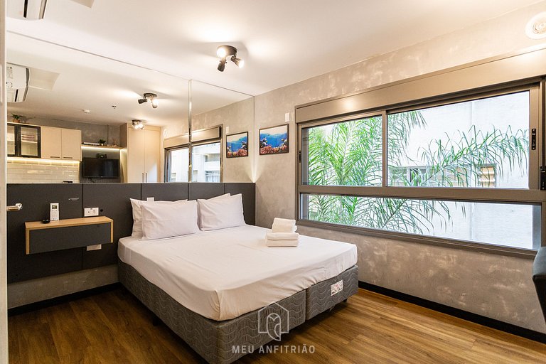 Studio p/2, cama queen, próximo à Av. Paulista
