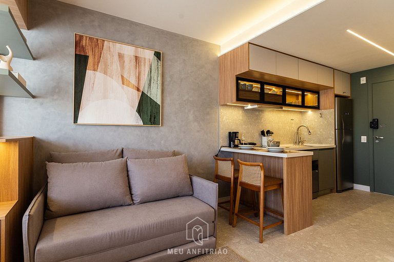 Studio for 4 people, leisure, near Allianz Parque