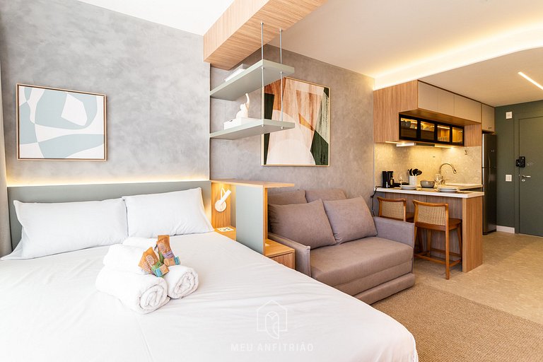 Studio for 4 people, leisure, near Allianz Parque