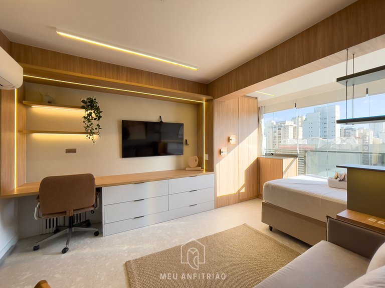 Studio for 4 people, leisure, near Allianz Parque