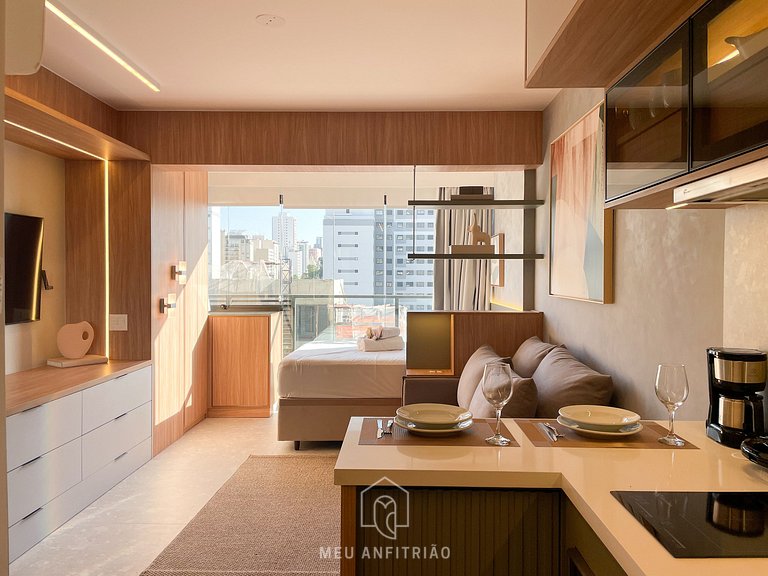 Studio for 4 people, leisure, near Allianz Parque