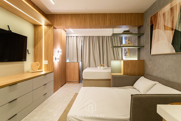 Studio for 4 people, leisure, near Allianz Parque