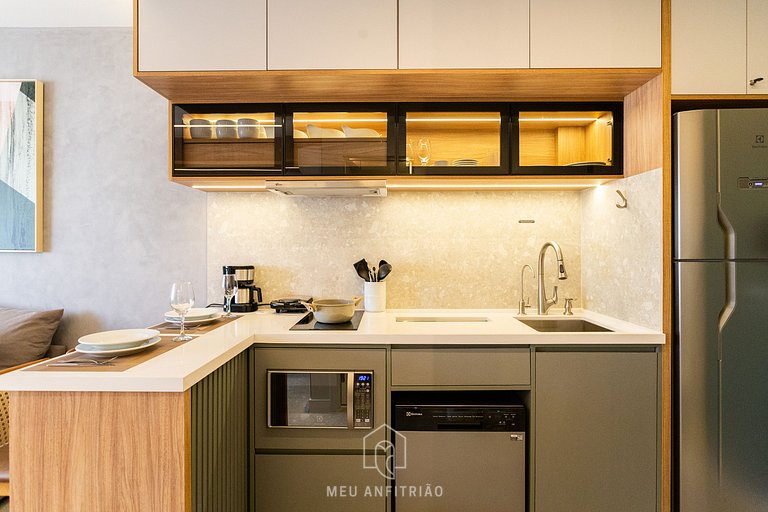 Studio for 4 people, leisure, near Allianz Parque