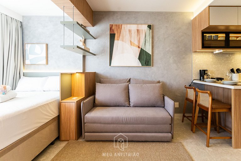 Studio for 4 people, leisure, near Allianz Parque