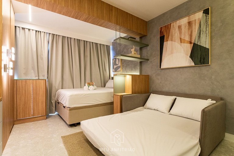 Studio for 4 people, leisure, near Allianz Parque