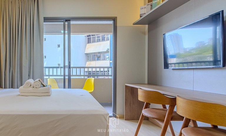 New studio, balcony, leisure, 100m from subway