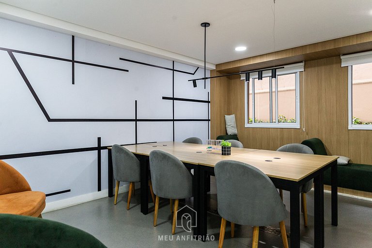 Studio for 4 people, gym 700m from Paulista Av.