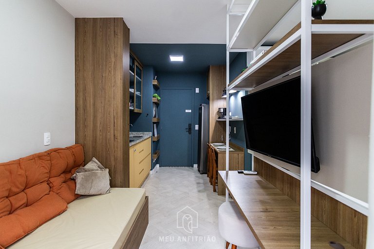 Studio for 4 people, gym 700m from Paulista Av.