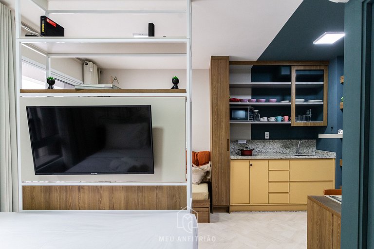 Studio p/4, academia a 700m da Avenida Paulista