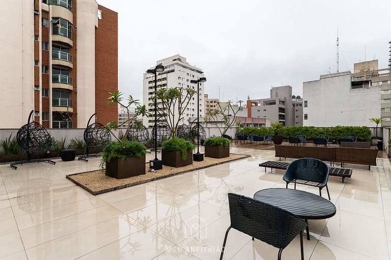 Studio p/4, academia a 700m da Avenida Paulista