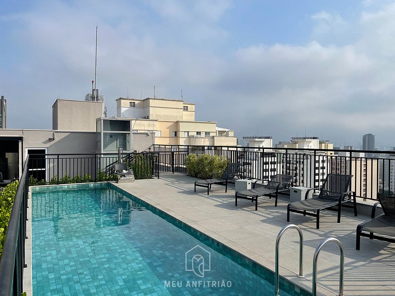 Studio Moderno, Piscina | 50m da Rua Oscar Freire